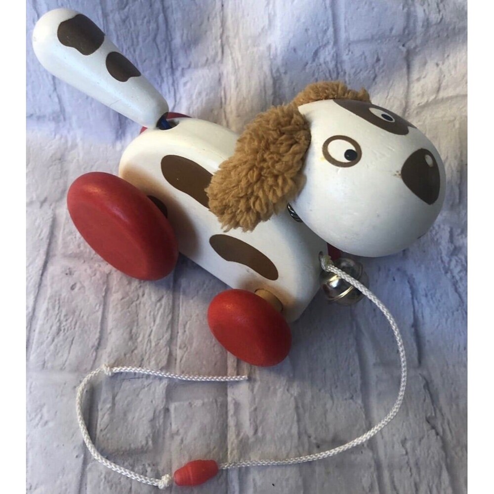Voila Pull Along Wooden Dog